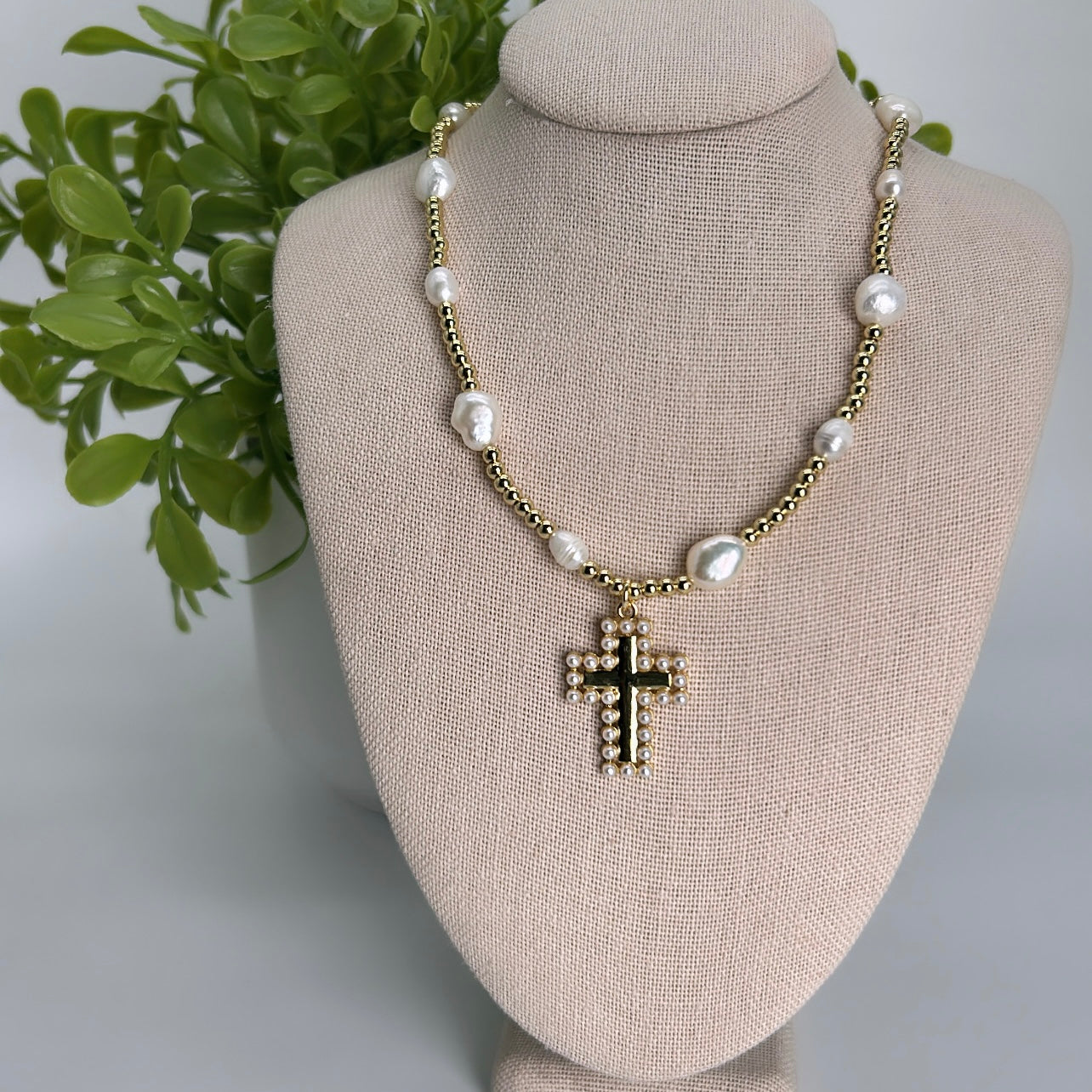 Pearl Cross Necklace